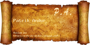 Patrik Andor névjegykártya